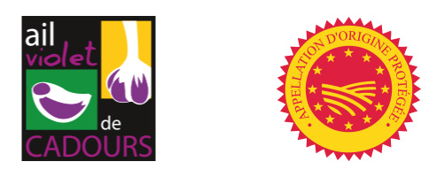 Ail violet de Cadours + Logo AOP