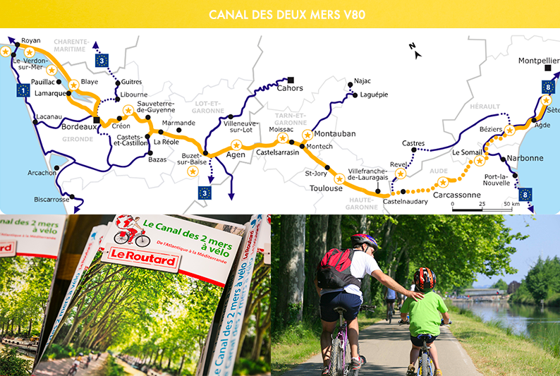 V80 Carte Canal des deux mers