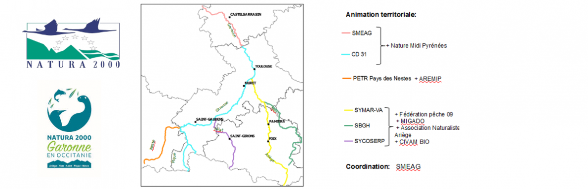 Principaux acteurs du dispositif Natura 2000 en Haute-Garonne