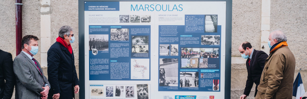 Pose de la plaque de Marsoulas