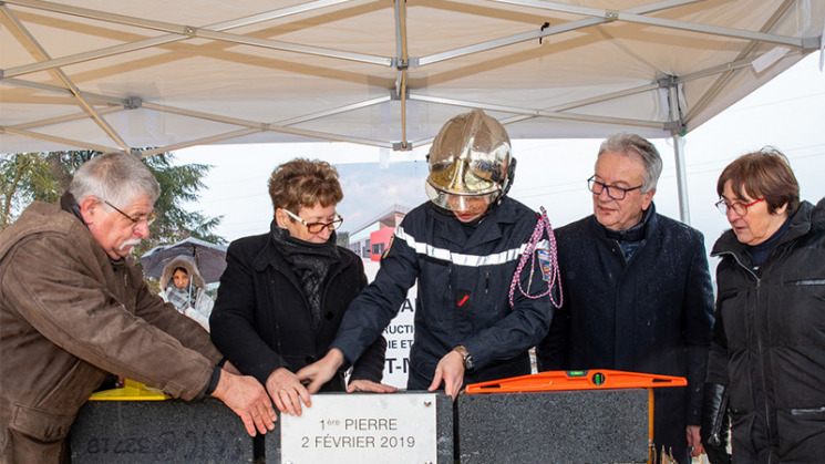 La première pierre du futur centre d'incendie et de secours a été posée.