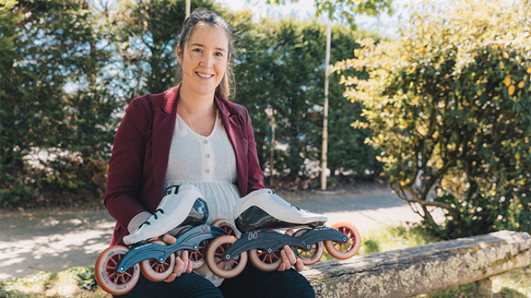 Juliette Pouydebat, championne de roller à Pibrac. 