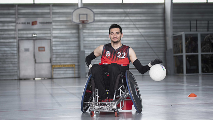 Matthieu Thiriet, licencié au Stade Toulousain Rugby Handisport.