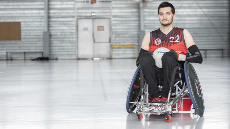 Matthieu Thiriet, licencié au Stade Toulousain Rugby Handisport.