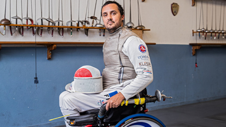 Maxime Valet, champion d'escrime fauteuil.