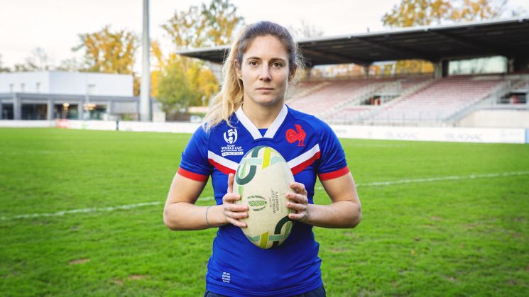 Portrait de Marjorie Mayans, joueuse du club de Blagnac rugby féminin