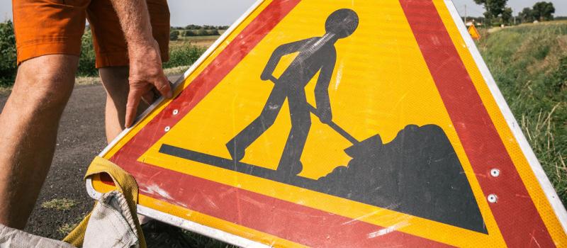 Panneau de signalisation travaux
